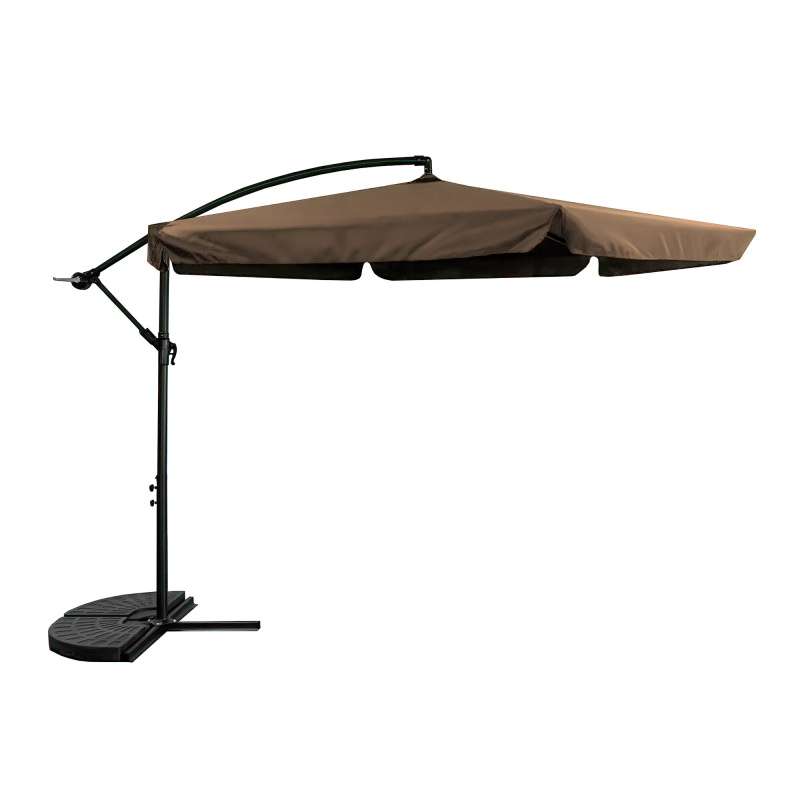 Aga Freischwinger Sonnenschirm Gartenschirm mit Kurbel 300cm Braun