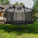 Aga SPORT EXCLUSIVE Trampolin, Kindertrampolin, Gartentrampolin mit Sicherheitsnetz  500 cm Schwarz + Schutznetz + Leiter