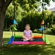 Aga Rechteckige Nestschaukel, Hängeschaukel mit verstellbaren Seile, Baumschaukel für Kinder und Erwachsene, 150cm x 79cm Gartenschaukel bis 150 kg, Outdoor, Bunt mit Fahnen