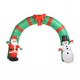 Aga Aufblasbarer LED-Weihnachtsmann und Schneemann mit Tor 240 cm