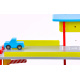 Aga4Kids Garage Hubert Spielset,Parkhaus,Lift Auto Garage aus Holz
