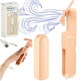 Stolní ventilátor mini ruční skládací ventilátor přenosný USB růžový