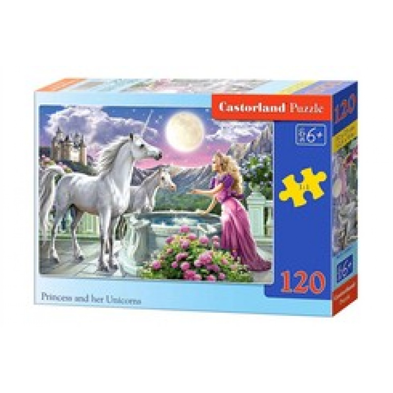 CASTORLAND Puzzle 120 Teile - Prinzessin und ihre Einhörner