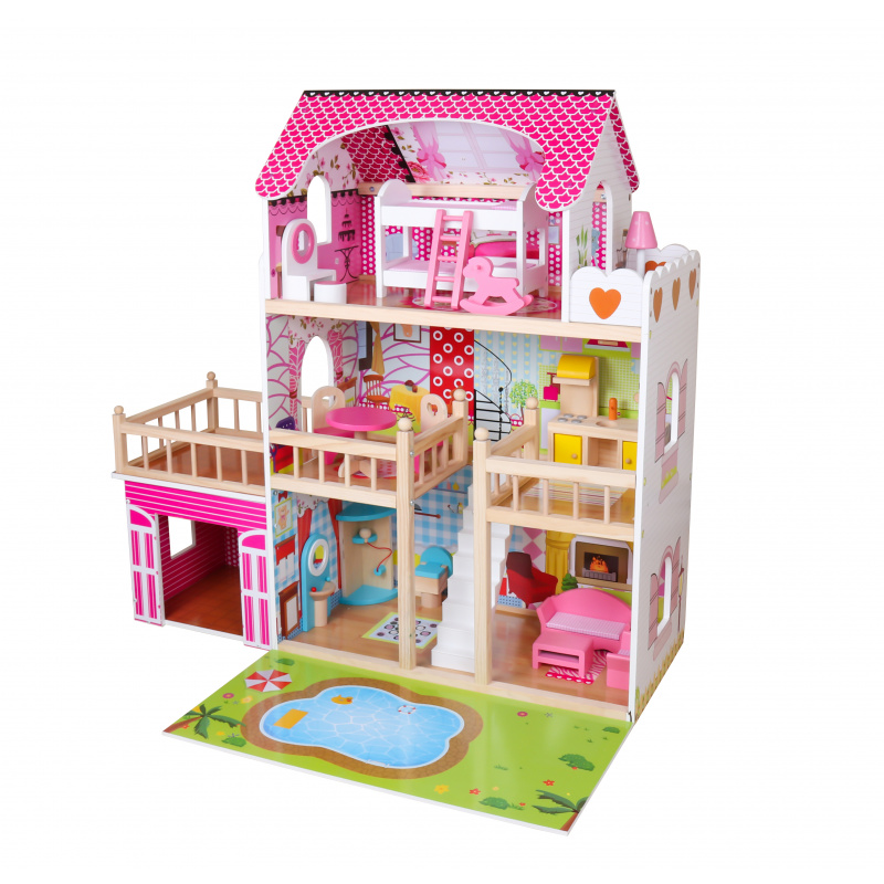 Aga4Kids Puppenhaus mit LED-Beleuchtung Gabriella