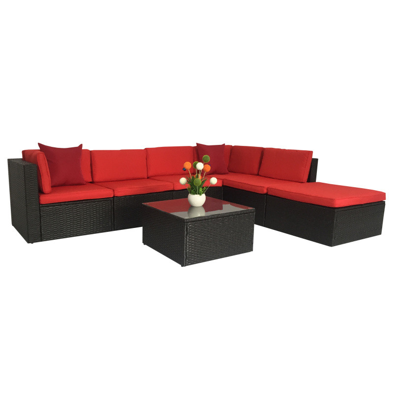 Aga Rattangarnitur, Gartenmöbel-Set für Terrasse, Balkon MR4420 Rot
