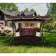 Aga Gartenschaukel 2in1 GRANDLUX  Gartenschaukel 3-Sitzer Gartenliege,Schaukel,Gartenbank bis 250 Kg, Dunkelbraun