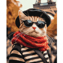 Malowanie po numerach 40x50 cm KHO6705 Puszysty w Paryżu AP0115 uniwersalny