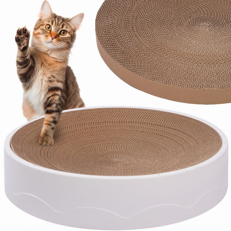 Drapak tekturowy ekologiczny z dodatkowym wymiennym wkładem