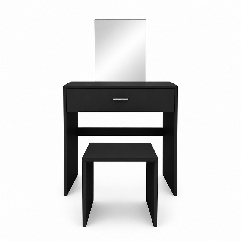 Aga Schminktisch mit Hocker MRDT13-MB Schwarz