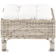 Aga Rattan-Sessel mit Hocker CONSUL RATTAN,Rattansessel mit Polsterung Hellgrau