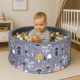 Aga Bällebad für Baby ab 1 Jahr, Rundes Weiches Schaumstoff Bällepool mit 200 Bälle, 90x40 cm Ballgrube Spielzeug für Kleinkinder, AX4200