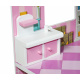 Aga4Kids Dreistöckiges Puppenhaus aus Holz mit Terasse und Holzmöbel ELIZABETH, Spielhaus für Puppen