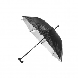 Aga Regenschirm, Klappschirm mit Automatik-Öffnung, 2in1 95 cm Schwarz, Stockschirm