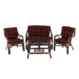 Aga Rattan-Garnitur BUTEO Choco Dunkelbraun