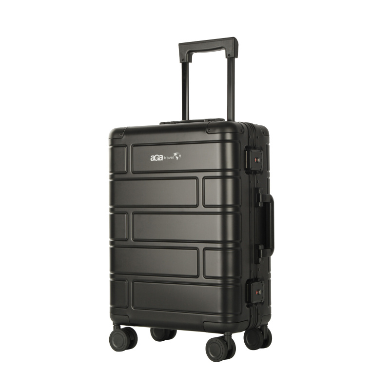Handgepäck, Aluminium Koffer MR4678 Schwarz, Teleskopgriff, TSA, 4 Rollen, Aluminium Hartschale