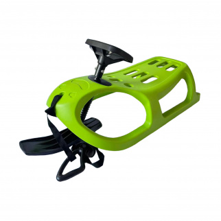 Aga Kinder Schlitten DS499 Grün, Hochwertige Kinderschlitten mit Lenkung, stabile und schöne Schlitten aus Kunststoff mit Zugseil