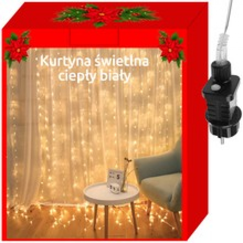 Lichtvorhang 300 LED warmweiß ISO 11332
