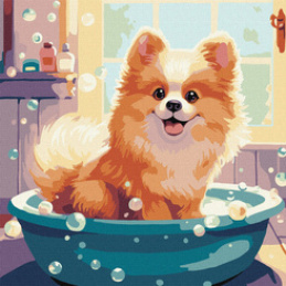 Malowanie po numerach 40 x 40 cm KHO6543 Mały puszysty AP0073 uniwersalny