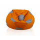 Aga Sitzsack Relaxationbag BALL XXXL Grau - Orange + Fußstütze