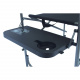 Aga Campingstuhl mit Tisch & Seitentasche Grau / Schwarz – Faltbarer Regiestuhl mit Armlehnen, Aluminiumgestell, bis 100 kg, für Outdoor, Angeln & Garten