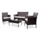 Aga Garten Rattan Set MR4253 Dunkelbraun