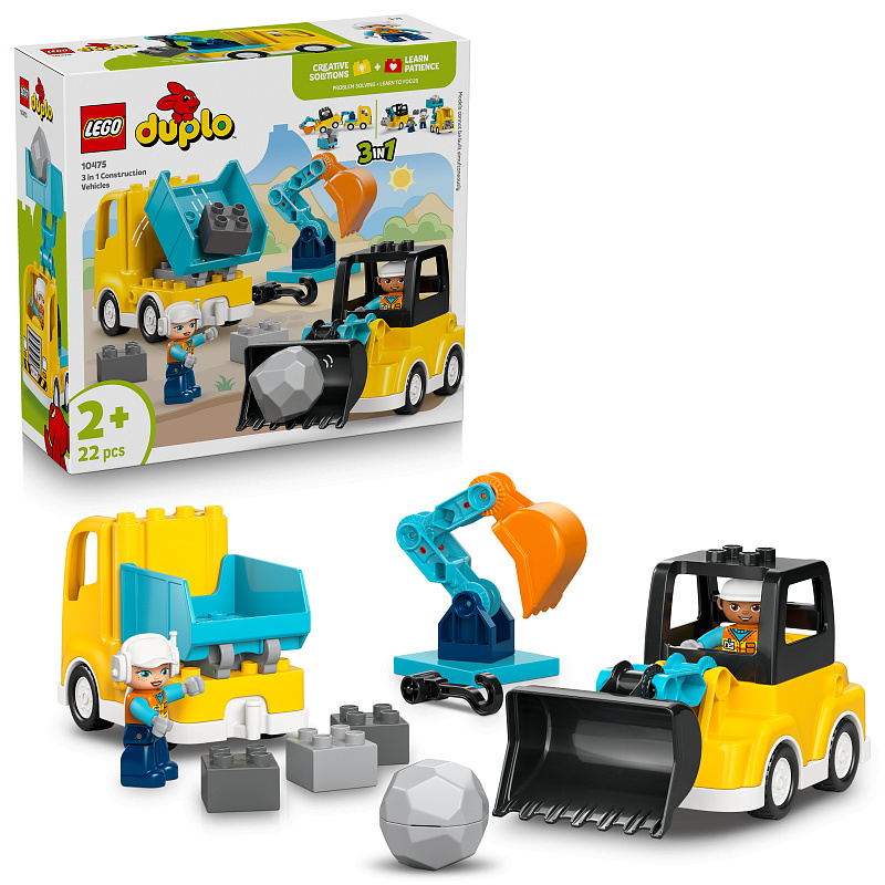 LEGO® DUPLO® 10475 Baufahrzeuge – 3-in-1-Set
