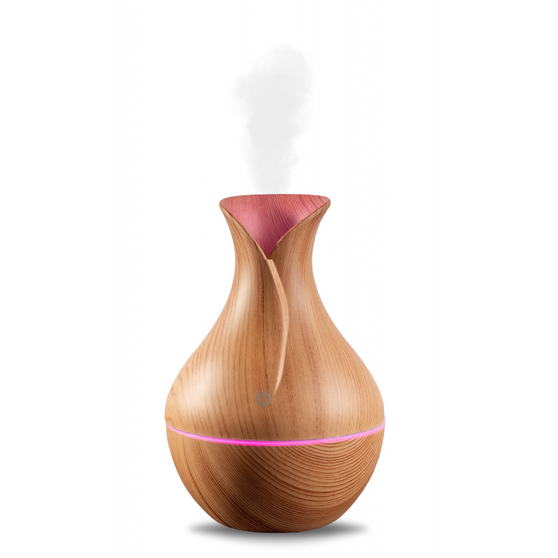 Aga Aroma Diffuser MRDI06 mit Led-Beleuchtung mit wechselnden 7  Farben, Luftbefeuchter, Raumbefeuchter Hellbraun