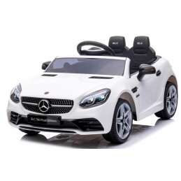 Mercedes SLC 300 biały  Piankowe Koła Eva, miękki fotelik Licencja Akumulator litowo-jonowy