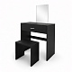 Aga Schminktisch mit Hocker MRDT13-MB Schwarz