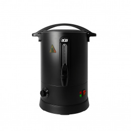 Aga Glühweinkocher 8 l Schwarz Einkochautomat aus Edelstahl Glühweinkessel Glühweinautomat Heißgetränkeautomat Heißwasserspender