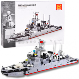 Klocki Techniczne Wange Okręt Type 052D Destroyer Statek 376ele  ZA5673 uniwersalny