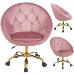 Elegancki fotel obrotowy RUNDO - różowy Elegancki fotel obrotowy RUNDO - różowy
