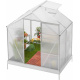 Aga Garten-Gewächshaus UV-gefilterten Polycarbonat-Kammerplatten,klappbaren praktische Dachfenster und Schiebetür MR4038 129x190x207 cm + Sockel