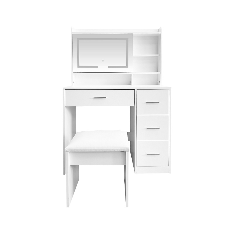 Aga Schminktisch mit Spiegel und LED-Beleuchtung + Hocker MRDT29 Weiß