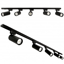 Sada 2m kolejnice + 5x svítidlo GU10 černá