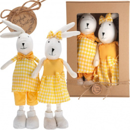 Para zajączków na Wielkanoc w ozdobnym opakowaniu - 55 cm