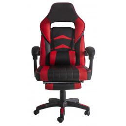 Aga Spielstuhl,Bürostuhl,Drehbarer Spielstuhl, Gamingstuhl, Racing Schreibtischstuhl, Chefsessel mit Fußstütze Schwarz - Rot