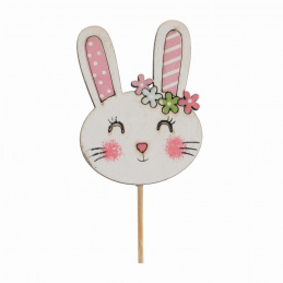 Zajączek drewniany na piku wielkanocny