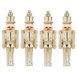 Aga Weihnachtsschmuck-Set Nussknacker 4 Stück Gold