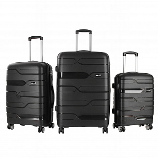 Aga Travel Reisekofferset, Kofferset MR4681 Schwarz, Hartschale,TSA, 4 Rollen, Reisekoffer, Koffer