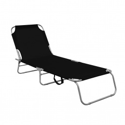 Aga Klappbarer Garten-Liegestuhl MR4255-Black