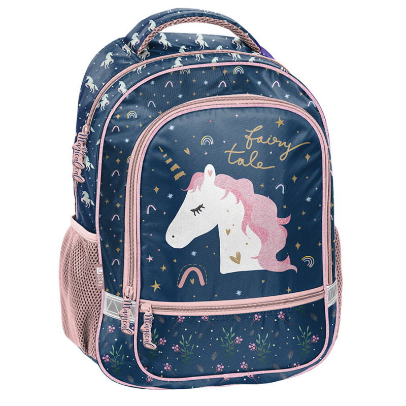 Paso School Doppelkammer-Rucksack Einhorn
