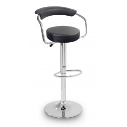 Aga Barhocker MR2037 Schwarz aus Kunstleder 360° drehbar höhenverstellbar, Barstuhl, Küchenhocker, Barhocker, Barstuhl, Bistrohocker