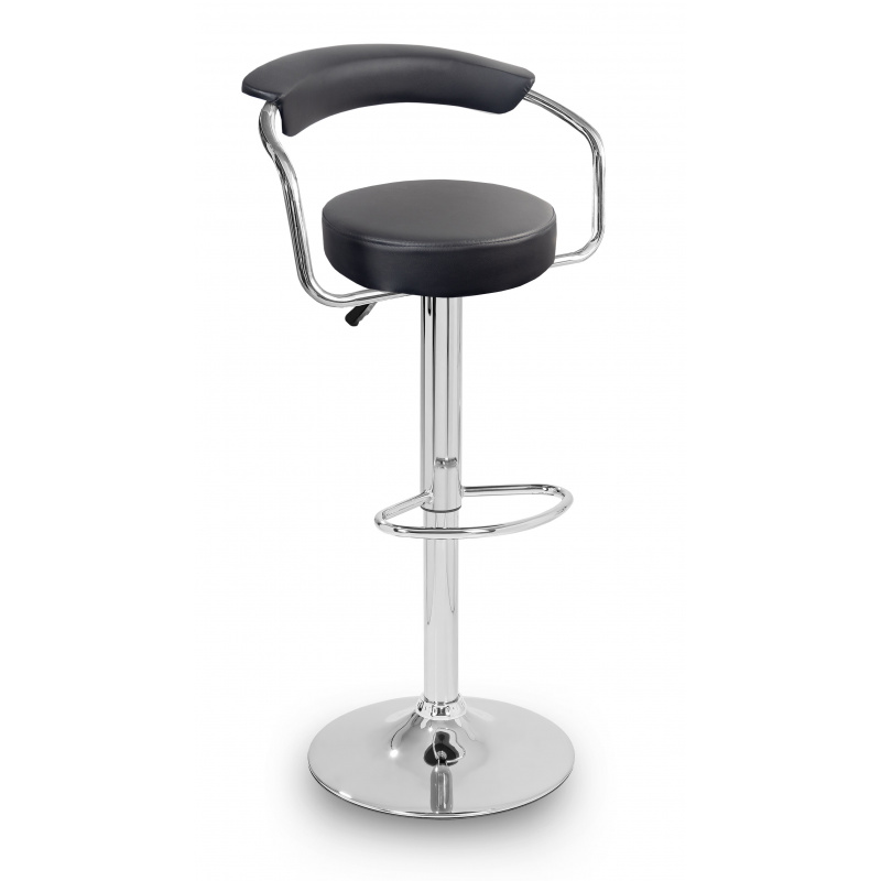 Aga Barhocker MR2037 Schwarz aus Kunstleder 360° drehbar höhenverstellbar, Barstuhl, Küchenhocker, Barhocker, Barstuhl, Bistrohocker