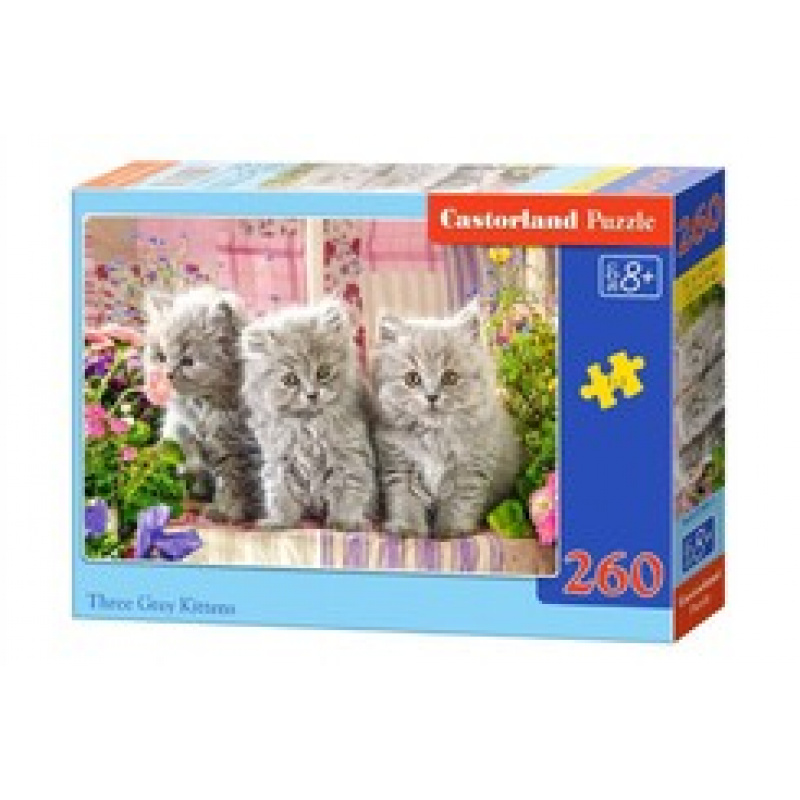 CASTORLAND Puzzle 260 Teile - Drei graue Kätzchen