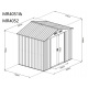 Aga Gartenhaus MR4051 - 4,1 m2 - 236x206x174 cm - für Werkzeuge - verzinkter Stahl - Garten-Lagerschuppen - Dunkelgrau - Große Doppelschiebetüren