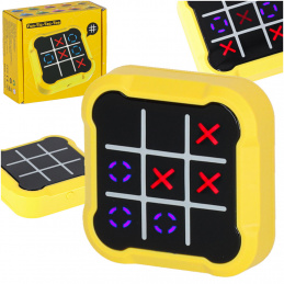 Kolo křížů elektronická logická hra tic tac toe konzole přenosná žlutá