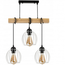 Závěsné stropní svítidlo LED dřevěný trám 3xE27 Lustr Wire ball