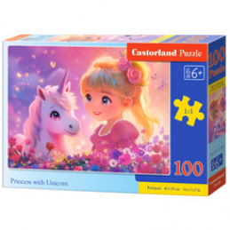 Puzzle 100-elementów Princess with Unicorn B-111299 uniwersalny