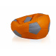 Aga Sitzsack Relaxationbag BALL XXXL Grau - Orange + Fußstütze